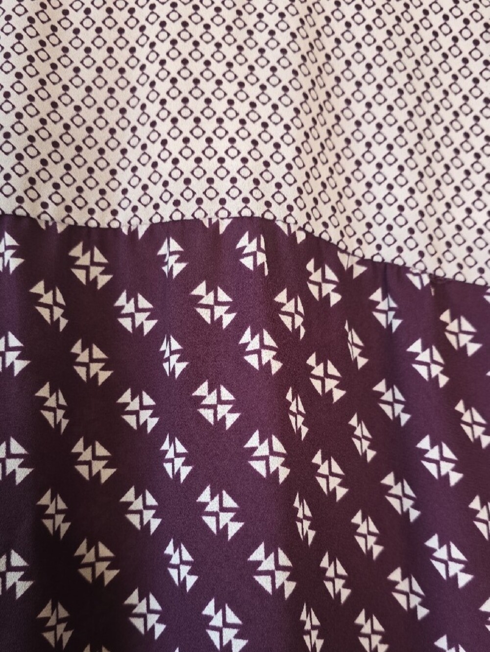 NYDJ Maroon Printed Long-Sleeve Tunic Blouse - Picture 4 of 5